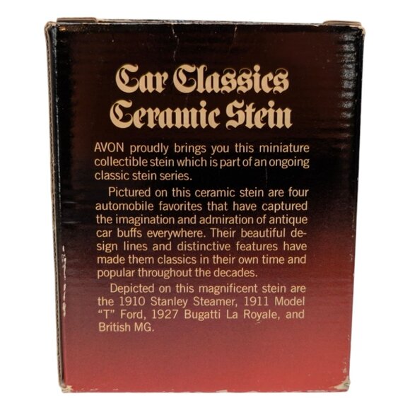 Vtg Avon Car Classics Ceramic Stein Cream Ford Model T 1982 with Box 5" - Picture 8 of 14